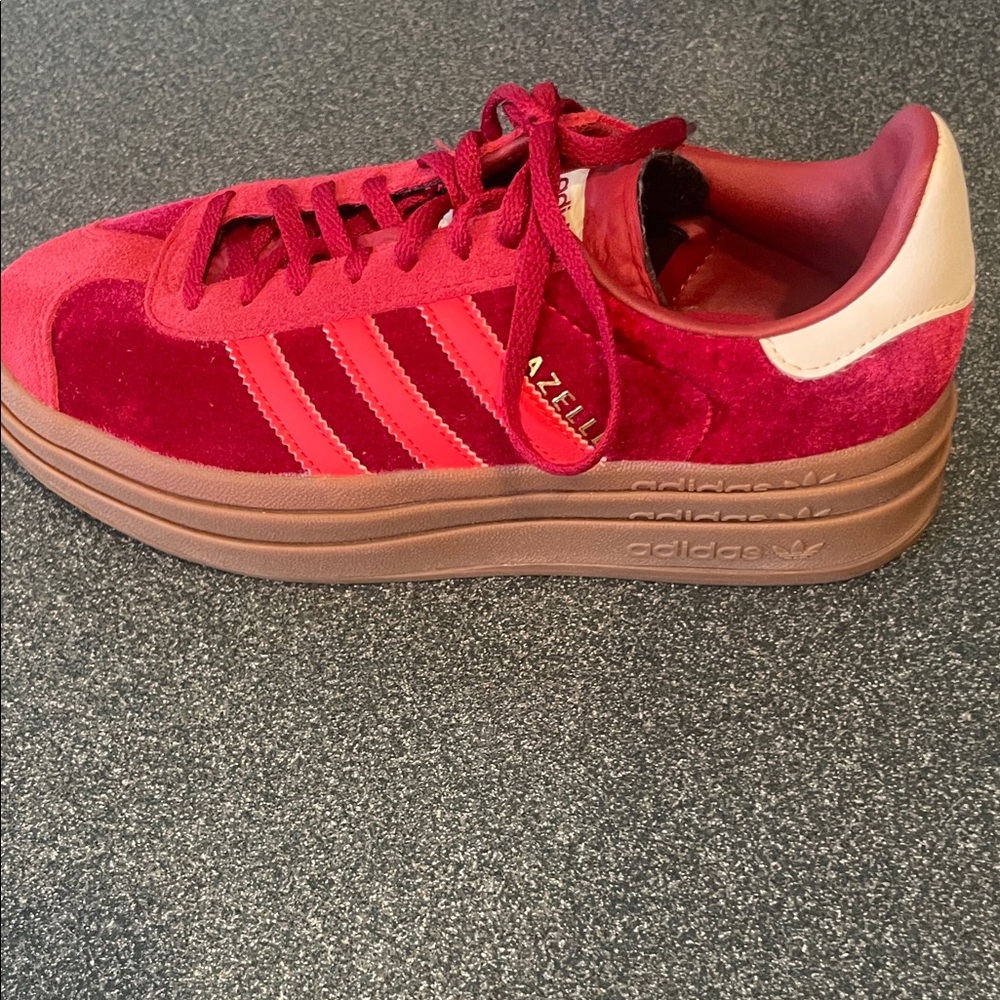 adidas Gazelle Red and White Sneakers